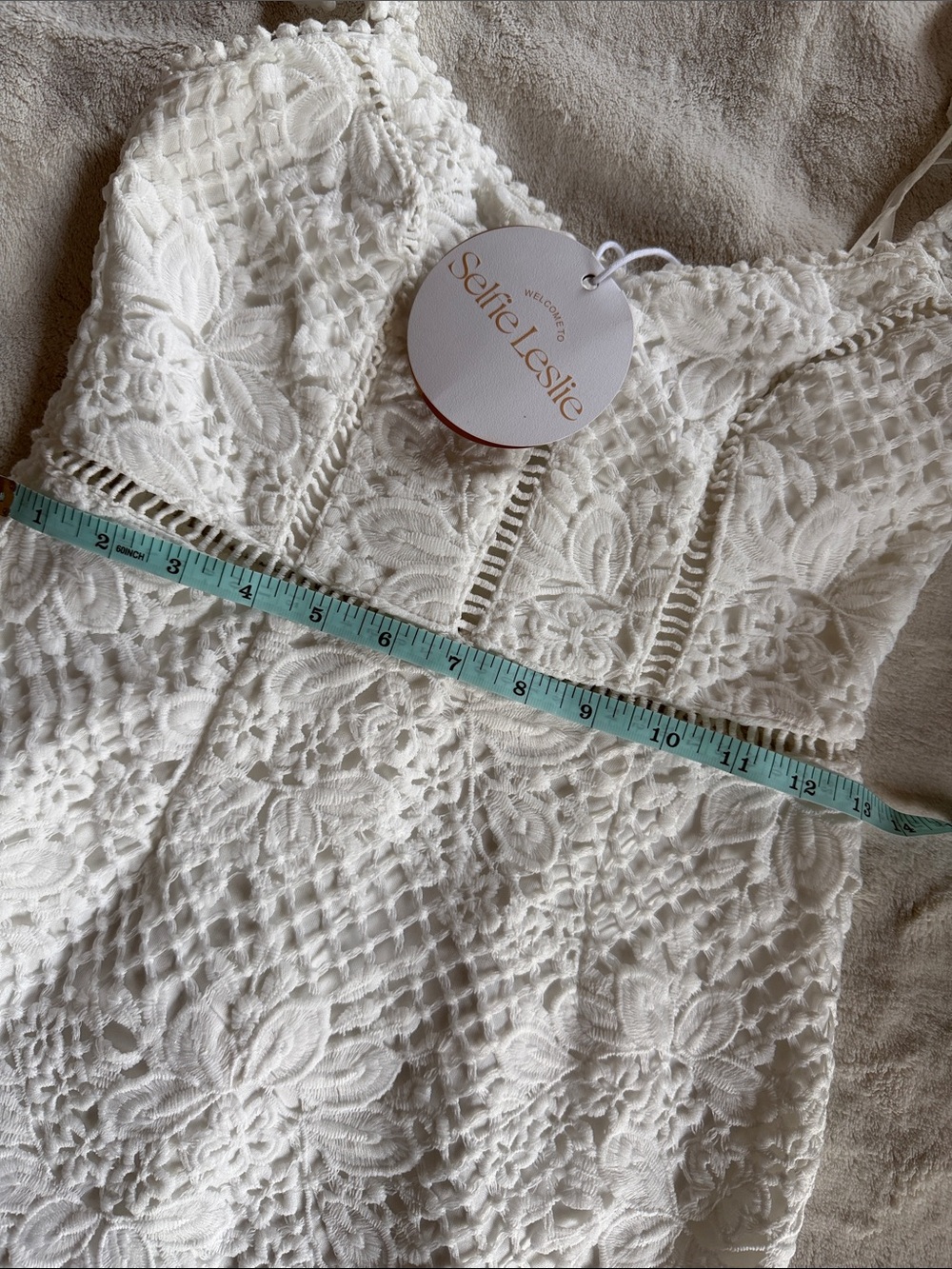 Selfie Leslie White Crochet Lace Mini Dress - Picture 8 of 9